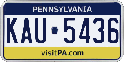 PA license plate KAU5436