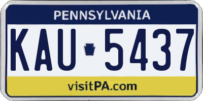 PA license plate KAU5437