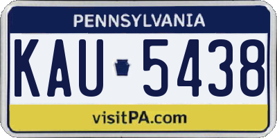 PA license plate KAU5438