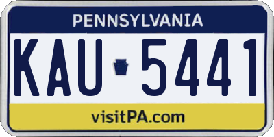 PA license plate KAU5441