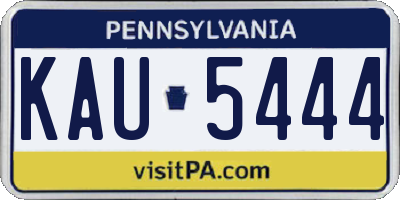 PA license plate KAU5444