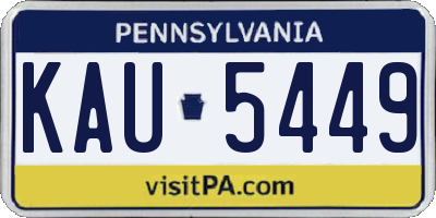 PA license plate KAU5449