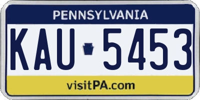 PA license plate KAU5453