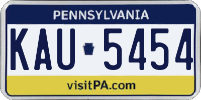 PA license plate KAU5454
