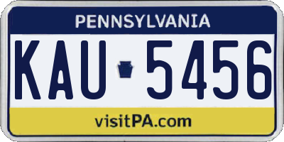 PA license plate KAU5456
