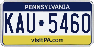 PA license plate KAU5460