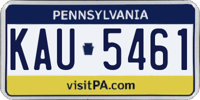 PA license plate KAU5461