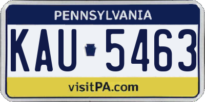 PA license plate KAU5463