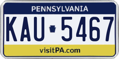 PA license plate KAU5467