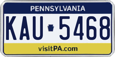PA license plate KAU5468