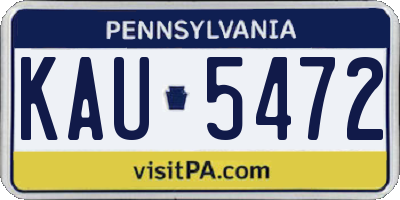 PA license plate KAU5472