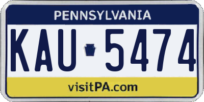 PA license plate KAU5474