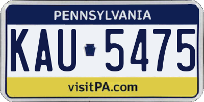 PA license plate KAU5475