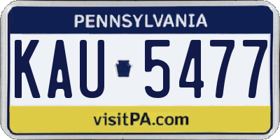 PA license plate KAU5477
