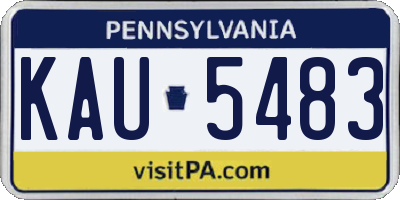 PA license plate KAU5483