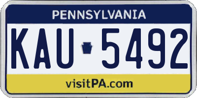 PA license plate KAU5492