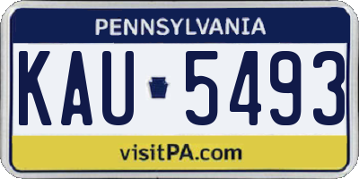 PA license plate KAU5493