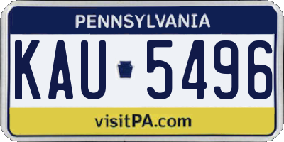 PA license plate KAU5496