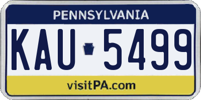 PA license plate KAU5499