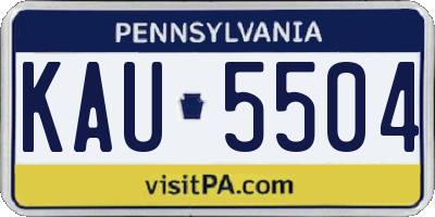 PA license plate KAU5504