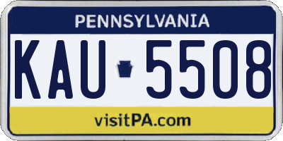 PA license plate KAU5508