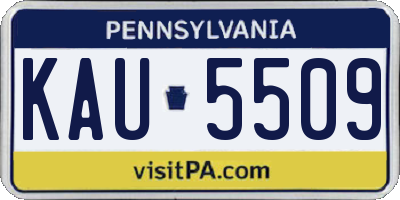 PA license plate KAU5509