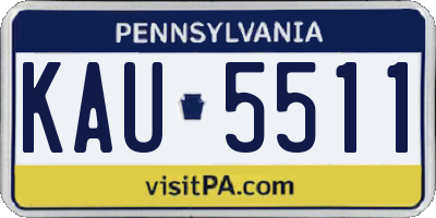 PA license plate KAU5511