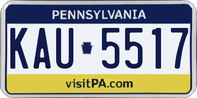 PA license plate KAU5517