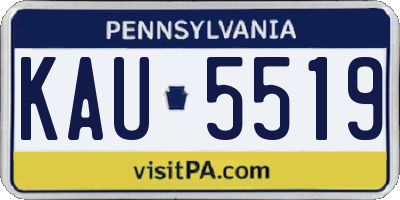 PA license plate KAU5519
