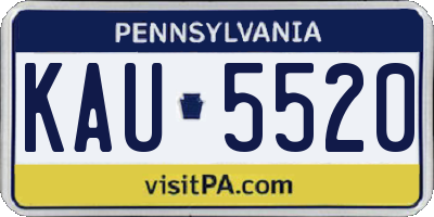 PA license plate KAU5520