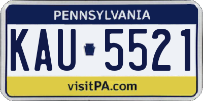 PA license plate KAU5521