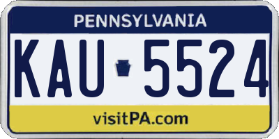 PA license plate KAU5524