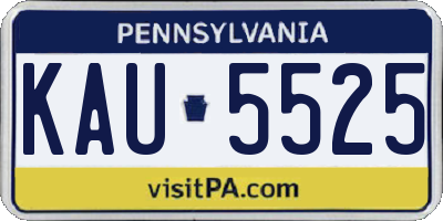 PA license plate KAU5525
