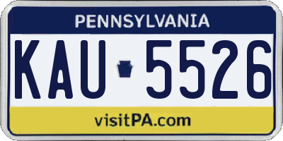 PA license plate KAU5526