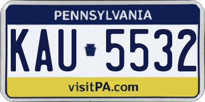 PA license plate KAU5532