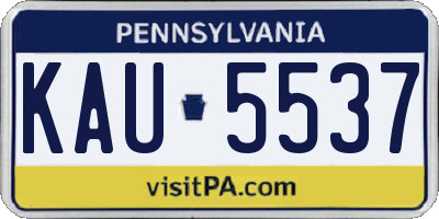 PA license plate KAU5537