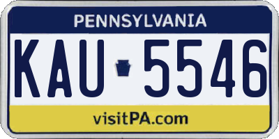 PA license plate KAU5546