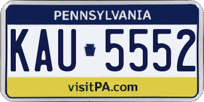 PA license plate KAU5552