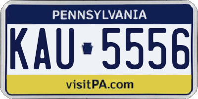 PA license plate KAU5556