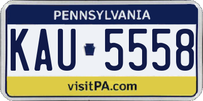 PA license plate KAU5558