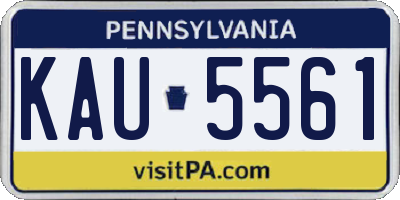 PA license plate KAU5561