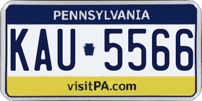 PA license plate KAU5566