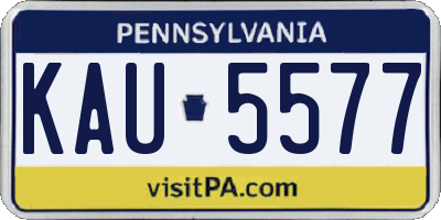 PA license plate KAU5577