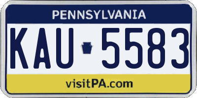 PA license plate KAU5583