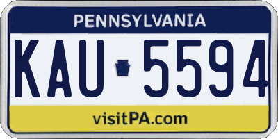 PA license plate KAU5594