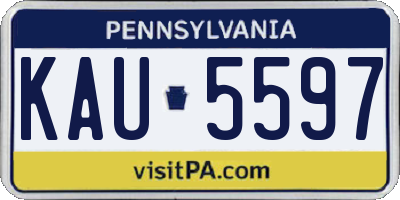 PA license plate KAU5597