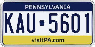 PA license plate KAU5601