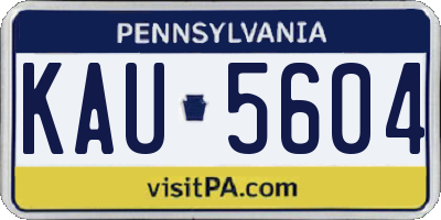 PA license plate KAU5604