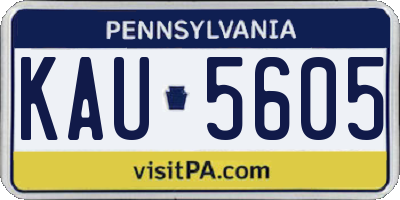 PA license plate KAU5605