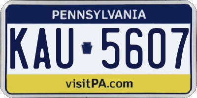 PA license plate KAU5607